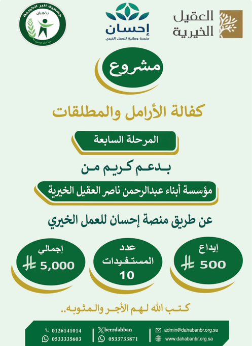 المرحلة السابعة من دعم العقيل الخيرية لإعانات الأرامل والمطلقات